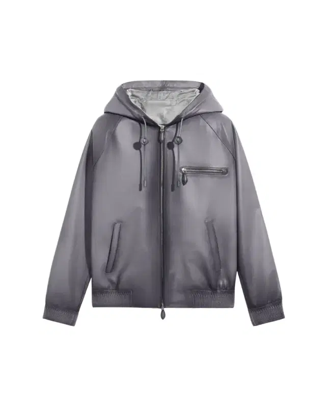 Men's Patina Leather Full-Zip Hoodie