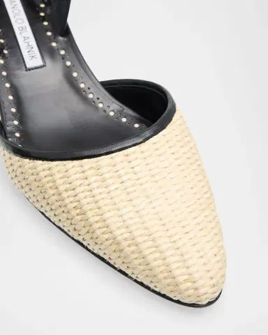 Manolo Blahnik Woven Slingback Ballerina Pumps | Thumbnail 2