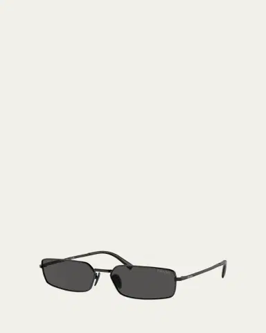 Prada Signature Steel & Plastic Rectangle Sunglasses | Thumbnail 2 Prada Signature Steel & Plastic Rectangle Sunglasses | Thumbnail 2