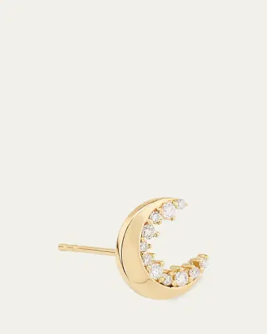Sydney Evan 14k Gold Cocktail Crescent Moon Stud | Thumbnail 3
