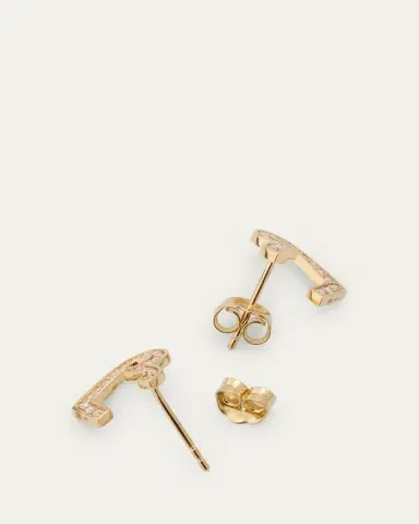 Sydney Evan 14K Yellow Gold Small Diamond Pave Heart Wrap Hoop Earrings | Thumbnail 4