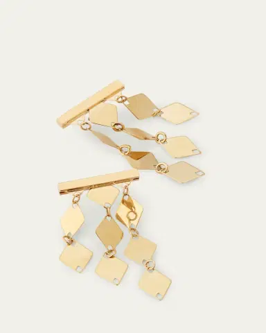 Lana 14K Yellow Gold Laser Kite Bar Earrings | Thumbnail 2 Lana 14K Yellow Gold Laser Kite Bar Earrings | Thumbnail 2