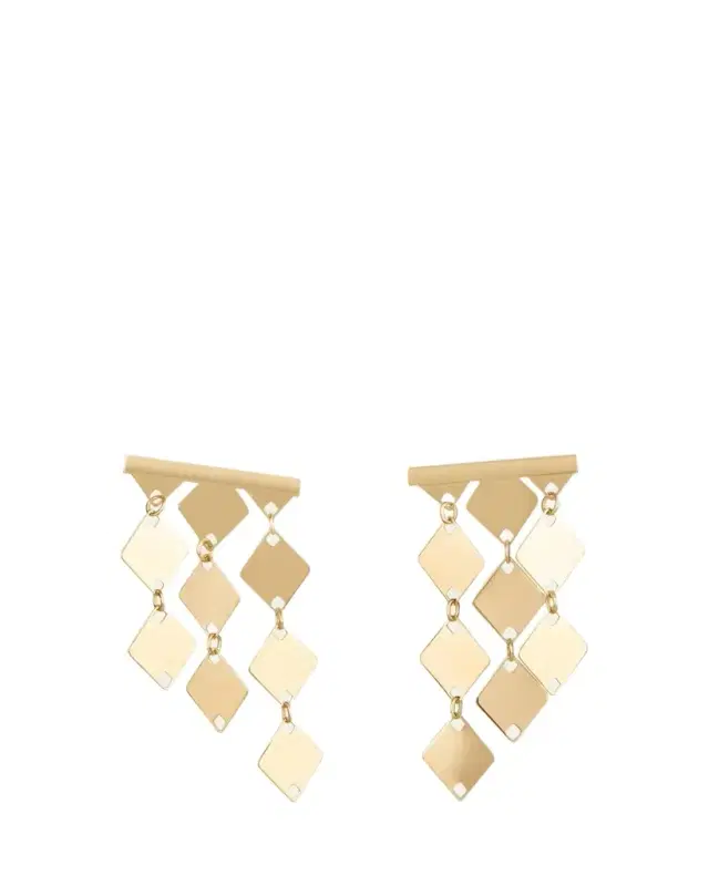 Lana 14K Yellow Gold Laser Kite Bar Earrings