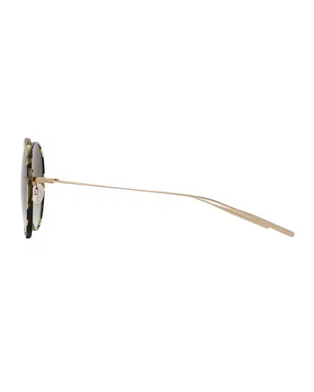 Barton Perreira Rigby Havana Titanium & Acetate Round Sunglasses