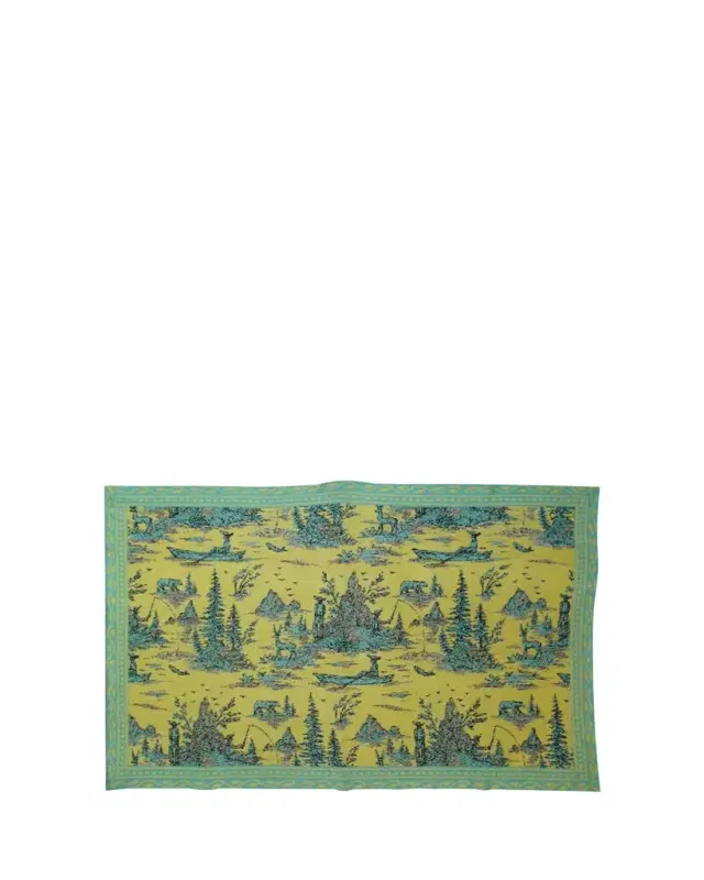 x Lukas The Illustrator Mountain Man Cashmere Throw, 51" x 71"