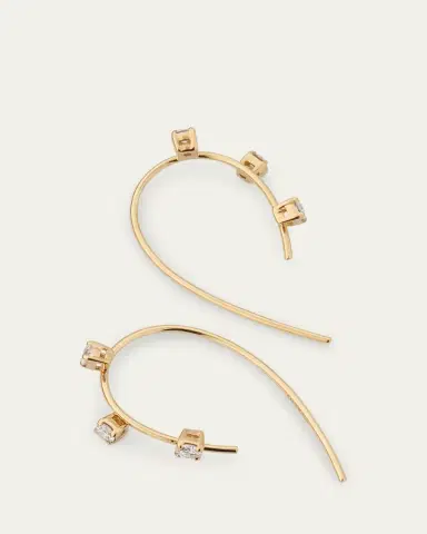 Lana 14K Gold Mini Solo Hooked On Hoop Earrings | Thumbnail 3 Lana 14K Gold Mini Solo Hooked On Hoop Earrings | Thumbnail 3