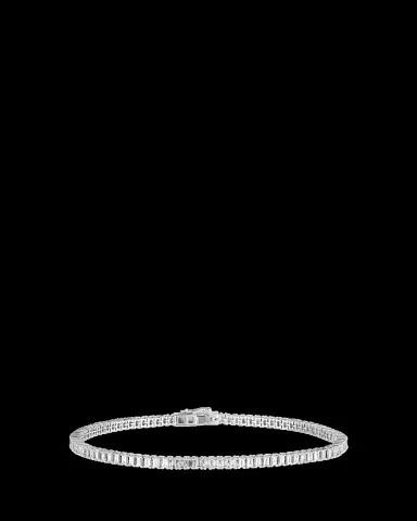 Lana 14K White Gold Vertical Row Baguette Diamond Tennis Bracelet | Thumbnail 2