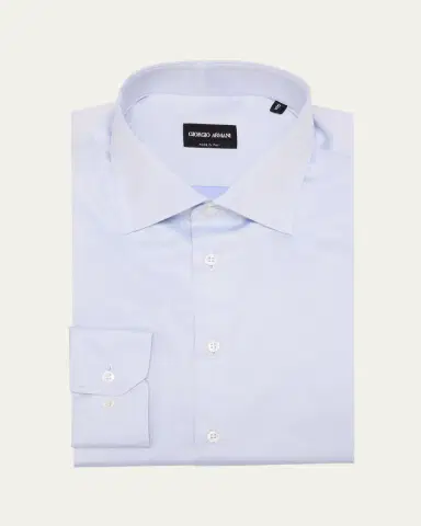 Giorgio Armani Men's Solid Cotton Dress Shirt | Thumbnail 2 Giorgio Armani Men's Solid Cotton Dress Shirt | Thumbnail 2