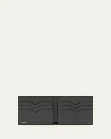 Valextra Men's Leather V-Cut Bifold Wallet | Thumbnail 3 Valextra Men's Leather V-Cut Bifold Wallet | Thumbnail 3