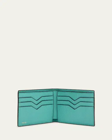 Valextra Men's Leather V-Cut Bifold Wallet | Thumbnail 7 Valextra Men's Leather V-Cut Bifold Wallet | Thumbnail 7