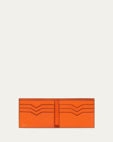 Valextra Men's Leather V-Cut Bifold Wallet | Thumbnail 9 Valextra Men's Leather V-Cut Bifold Wallet | Thumbnail 9