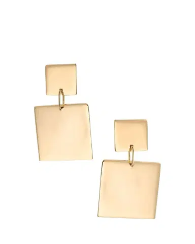 Lana 14K Yellow Gold Double Square Dangle Earrings | Thumbnail 1