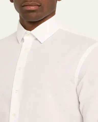 Giorgio Armani Men's Seersucker Sport Shirt | Thumbnail 5