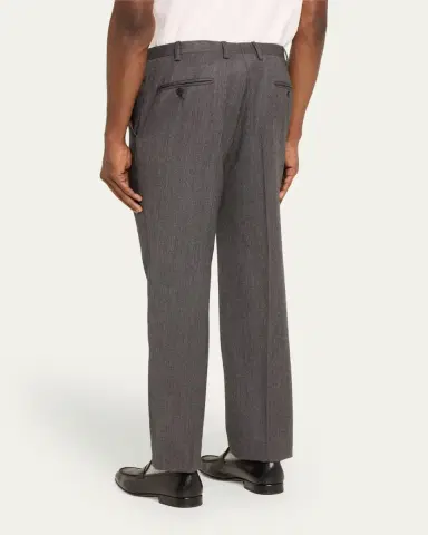 Kiton Men's Textured Grey Suit Trousers | Thumbnail 3 Kiton Men's Textured Grey Suit Trousers | Thumbnail 3