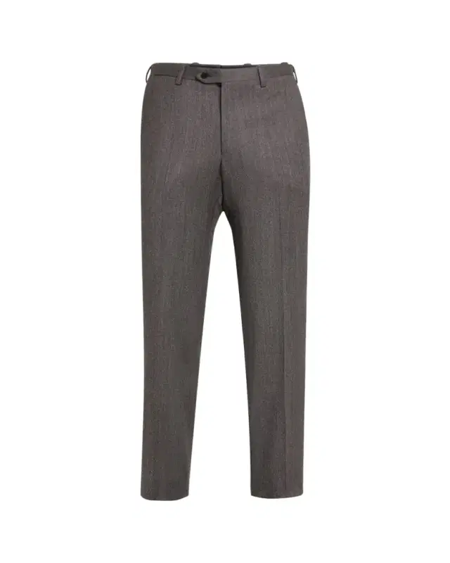 Men's Textured Grey Suit Trousers