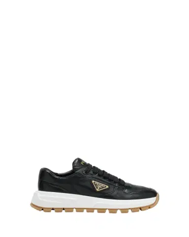 Prada Leather Logo Runner Sneakers | Thumbnail 1