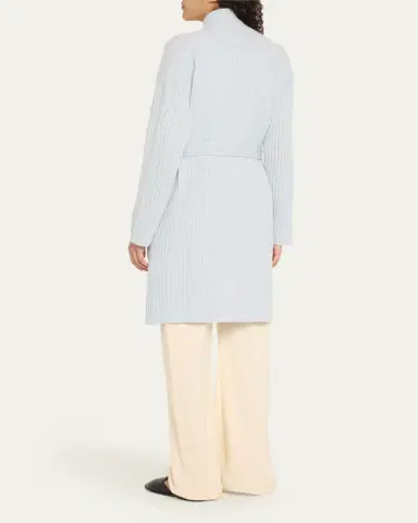 Arlotta Cashmere Ribbed Cashmere Short Robe | Thumbnail 3 Arlotta Cashmere Ribbed Cashmere Short Robe | Thumbnail 3