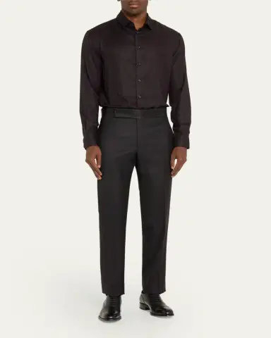 Giorgio Armani Men's Solid Formal Tuxedo Pants | Thumbnail 2 Giorgio Armani Men's Solid Formal Tuxedo Pants | Thumbnail 2