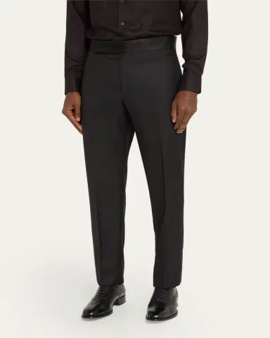 Giorgio Armani Men's Solid Formal Tuxedo Pants | Thumbnail 4 Giorgio Armani Men's Solid Formal Tuxedo Pants | Thumbnail 4