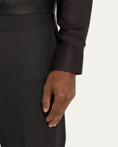 Giorgio Armani Men's Solid Formal Tuxedo Pants | Thumbnail 5 Giorgio Armani Men's Solid Formal Tuxedo Pants | Thumbnail 5