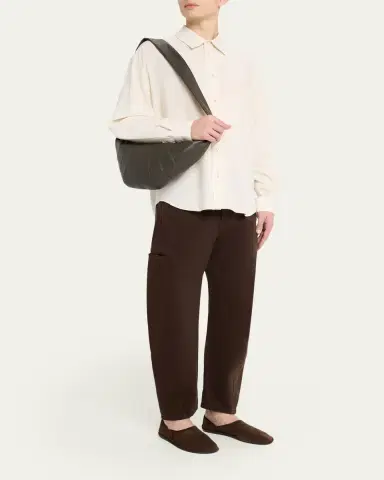 Lemaire Men's Medium Croissant Leather Crossbody Bag | Thumbnail 5 Lemaire Men's Medium Croissant Leather Crossbody Bag | Thumbnail 5