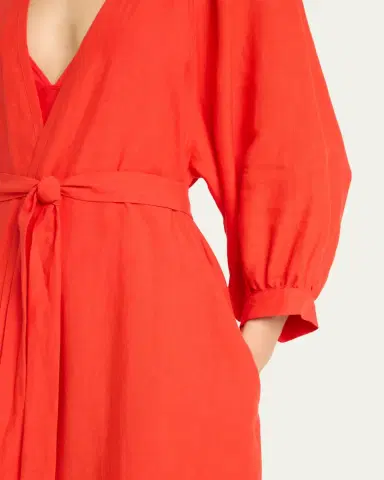 Eres Joie Maxi Linen Wrap Dress | Thumbnail 5 Eres Joie Maxi Linen Wrap Dress | Thumbnail 5