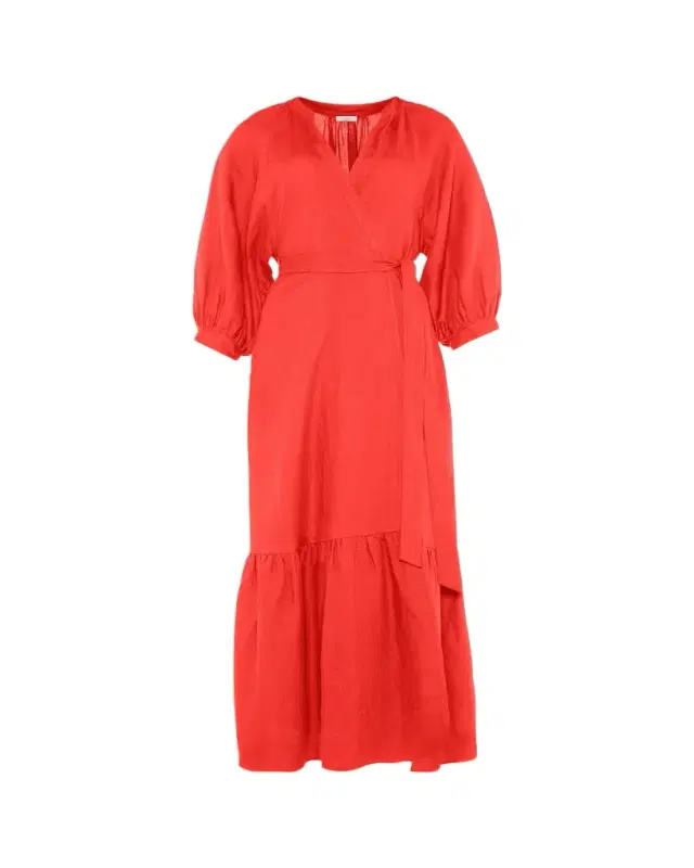 Joie Maxi Linen Wrap Dress