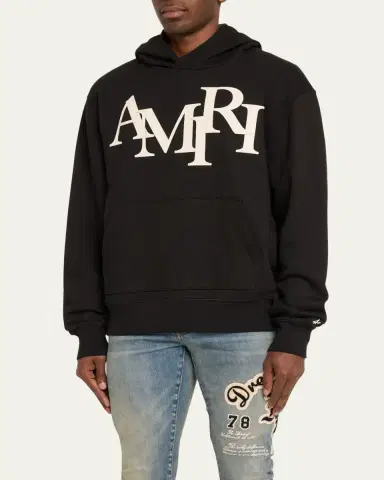 AMIRI Men's Staggered Logo Hoodie | Thumbnail 4