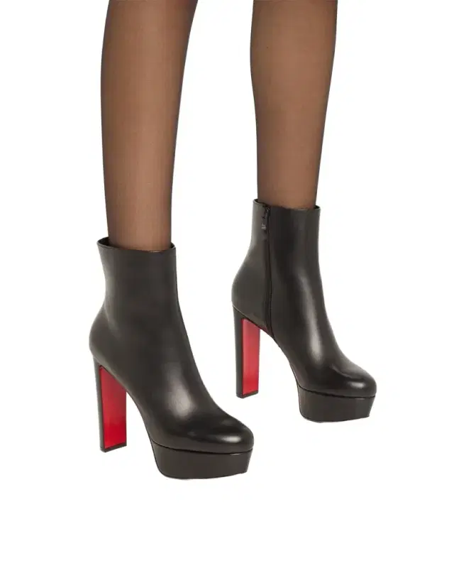 Christian Louboutin 130mm Loo Leather Platform Booties