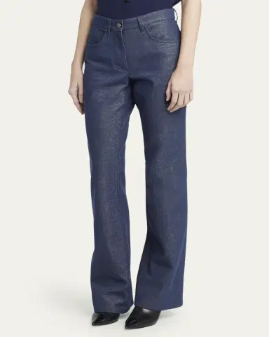 Giorgio Armani Bootleg Denim Jeans with Logo Embroidery | Thumbnail 2 Giorgio Armani Bootleg Denim Jeans with Logo Embroidery | Thumbnail 2