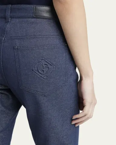 Giorgio Armani Bootleg Denim Jeans with Logo Embroidery | Thumbnail 4 Giorgio Armani Bootleg Denim Jeans with Logo Embroidery | Thumbnail 4