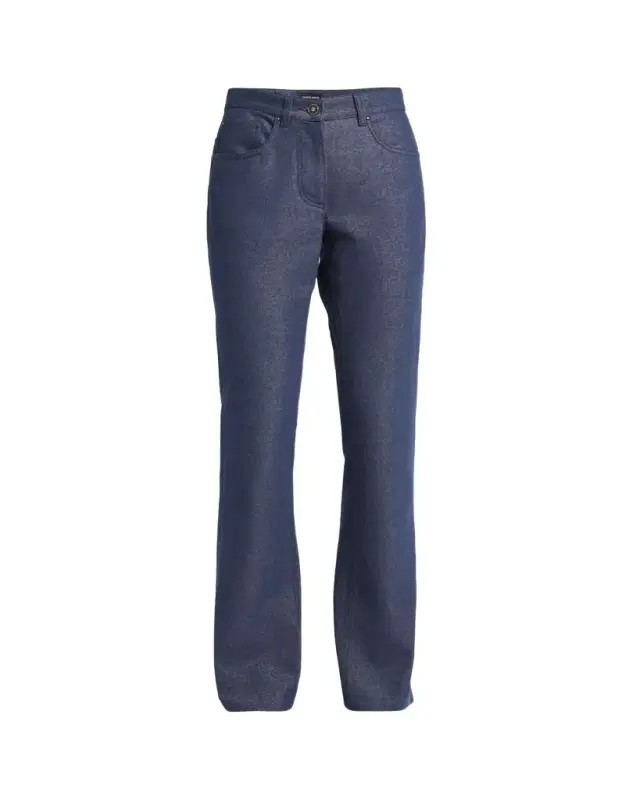 Bootleg Denim Jeans with Logo Embroidery