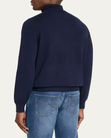 Brunello Cucinelli Men's Solid Cashmere Turtleneck | Thumbnail 3 Brunello Cucinelli Men's Solid Cashmere Turtleneck | Thumbnail 3