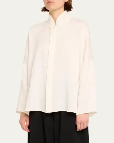 Eskandar Imperial Shirt with Chinese Collar (Mid Length) | Thumbnail 4 Eskandar Imperial Shirt with Chinese Collar (Mid Length) | Thumbnail 4