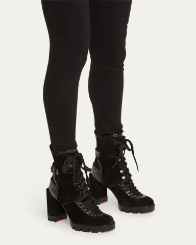 Christian Louboutin Macademia Croco Leather Red Sole Boots | Thumbnail 2