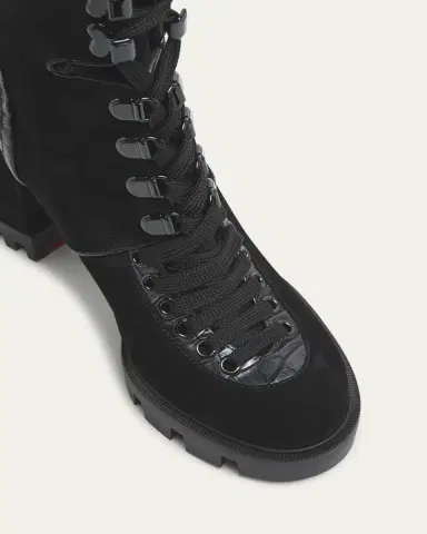 Christian Louboutin Macademia Croco Leather Red Sole Boots | Thumbnail 5