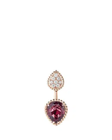 Boucheron 18K Pink Gold Serpent Boheme Rhodolite and Diamond Pave Earring, Single | Thumbnail 1