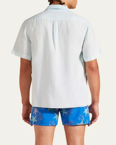Vilebrequin Men's Linen Pocket Camp Shirt | Thumbnail 3