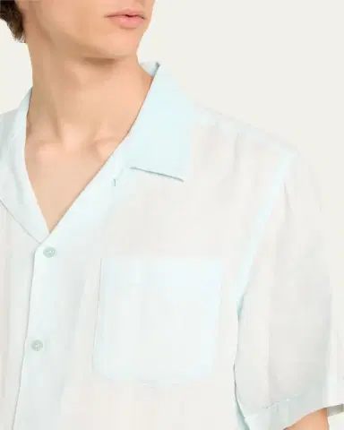 Vilebrequin Men's Linen Pocket Camp Shirt | Thumbnail 5