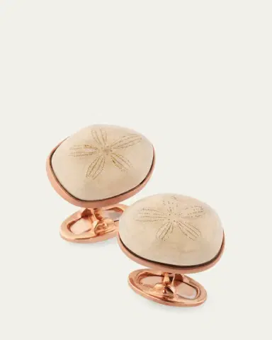 Jan Leslie Men's Sand Dollar Rose-Tone Cufflinks | Thumbnail 3