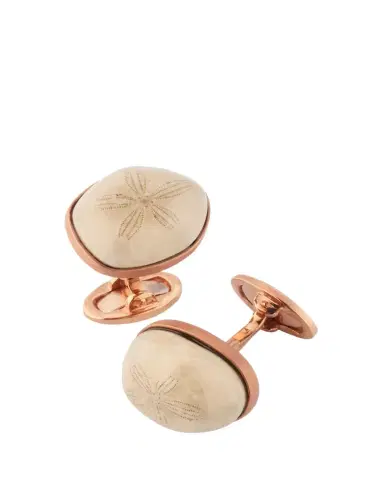 Jan Leslie Men's Sand Dollar Rose-Tone Cufflinks | Thumbnail 1