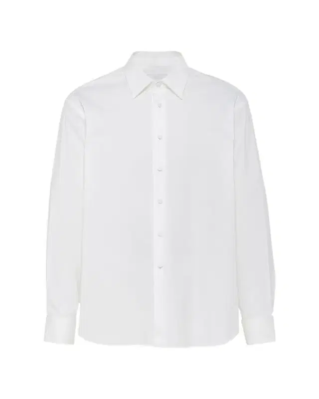Prada Men's Poplin Stretch Smoking Shirt