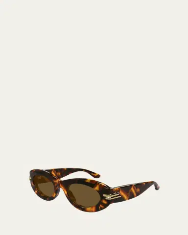 Bottega Veneta Round Acetate Sunglasses | Thumbnail 4