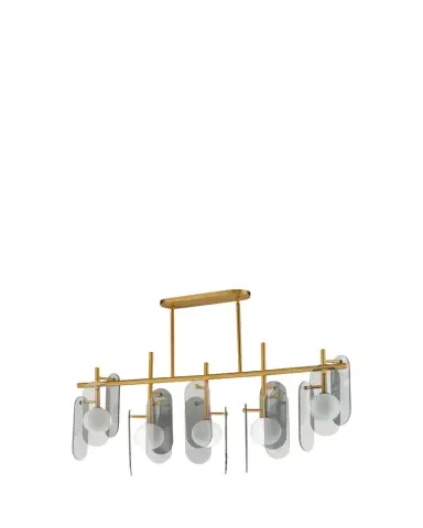 Studio M Megalith Glass Mirror Smoke 47" 5-Light Linear Chandelier | Thumbnail 1