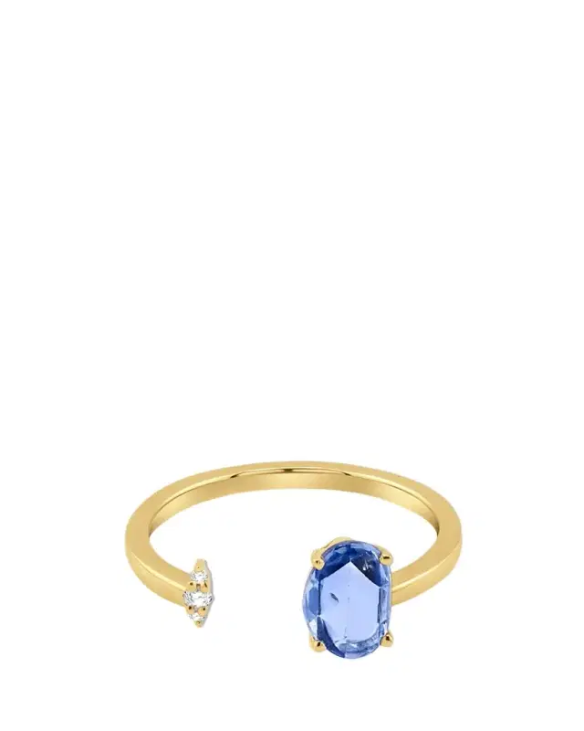 JIA JIA 14K Blue Sapphire and Diamond Ring