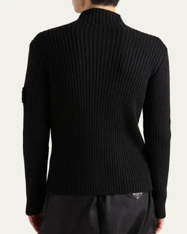 Prada Men's Ribbed Zip Sweater | Thumbnail 2
