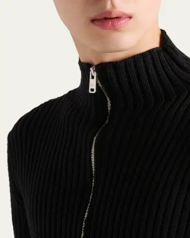 Prada Men's Ribbed Zip Sweater | Thumbnail 4