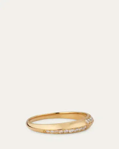 Lizzie Mandler Fine Jewelry Petite Crescent Ring with Diamonds | Thumbnail 4