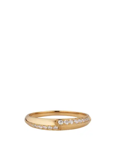 Lizzie Mandler Fine Jewelry Petite Crescent Ring with Diamonds | Thumbnail 1