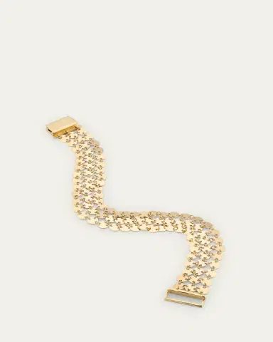 Lana 14K Yellow Gold Laser Chainmail 3-Row Bracelet | Thumbnail 3